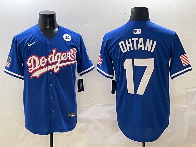 Men Los Angeles Dodgers 17 Ohtani Blue Second generation Joint Name Nike 2025 MLB Jersey style 18